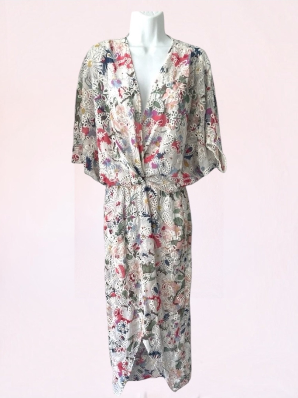 BTFL-life Tulip front Embroidered Dress Cover-up Size XS